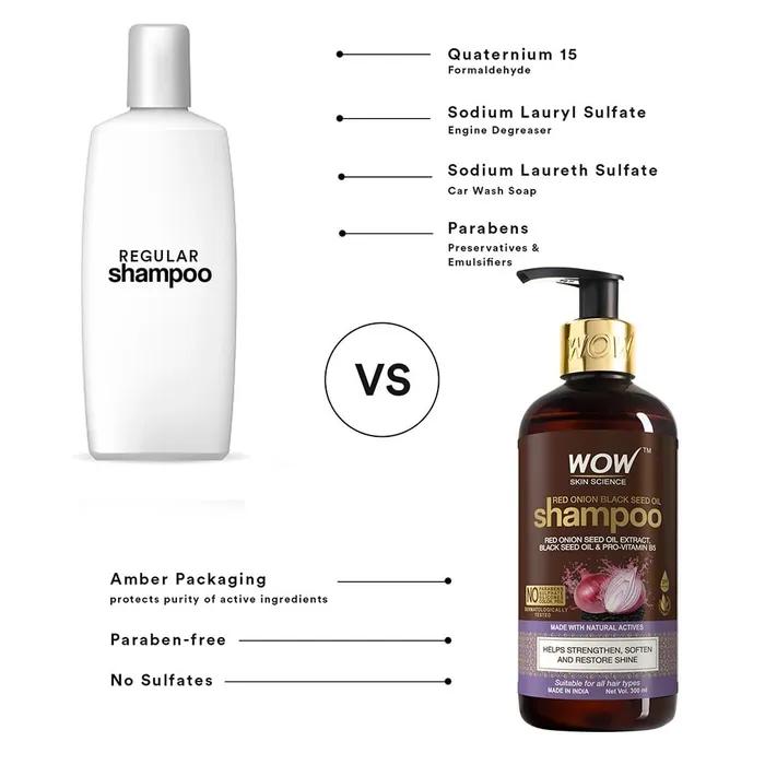 Wow Skin Science Kit de shampoing et revitalisant à l'huile de graines noires d'oignon rouge de pomme