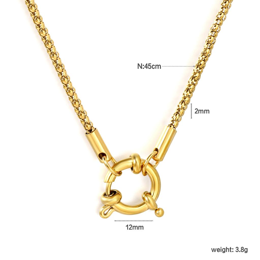 Personalized Hip Hop Necklace Stainless Steel Simple Versatile Spring Buckle Clavicle Chain Chain Clavicle Chain
