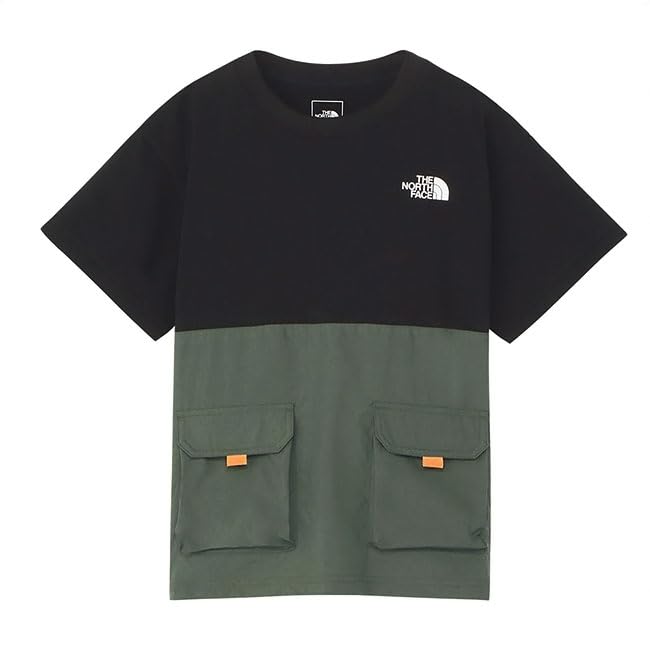The North Face Adventure Size 110 Tee, Black/Time Green,