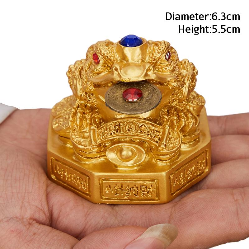 Feng Shui Toad Mascot Crafts Money Lucky Fortune Wealth Chinese Golden Frog Toad Coin Home Office Car Ornaments Lucky Gifts