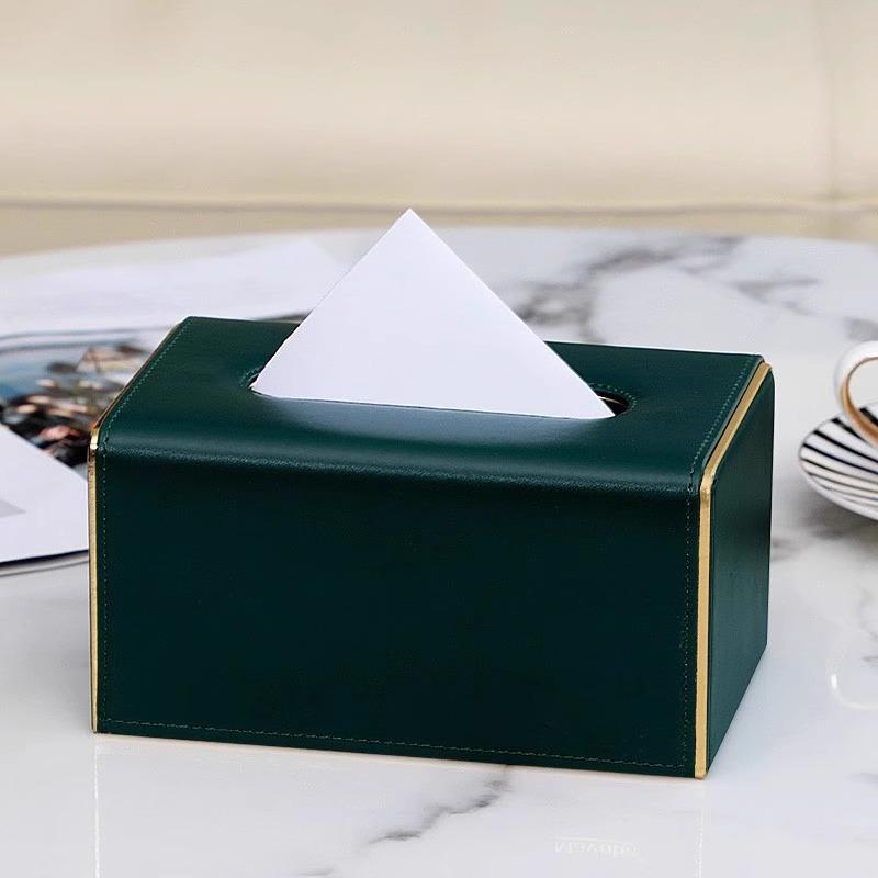 Boîte à mouchoirs de luxe de style européen, porte-mouchoirs en cuir de haute qualité, décoration pour salon, salle de bain, hôtel