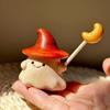 Wooden Carving Magic Elf Figurines Handle Kawaii Cartoon Elf Desktop Ornament Home Decoration Birthday Gift for Friend