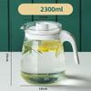 Large Capacity Kettle Transparent Heat-Resistant Glass Teapot with Handle Beverage Juice Container Office Household Water Bottle