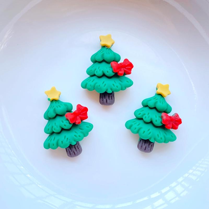 10 Stück Neue Niedliche Weihnachts-Serie Flache Rückseite Harz Cabochons Scrapbooking DIY Schmuck Handwerk Dekoration Zubehör