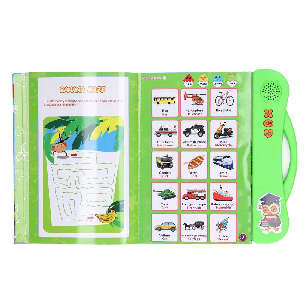 French Sound Book Children English Read Music Interactive Learning Book Educational Toy Birthday Gift