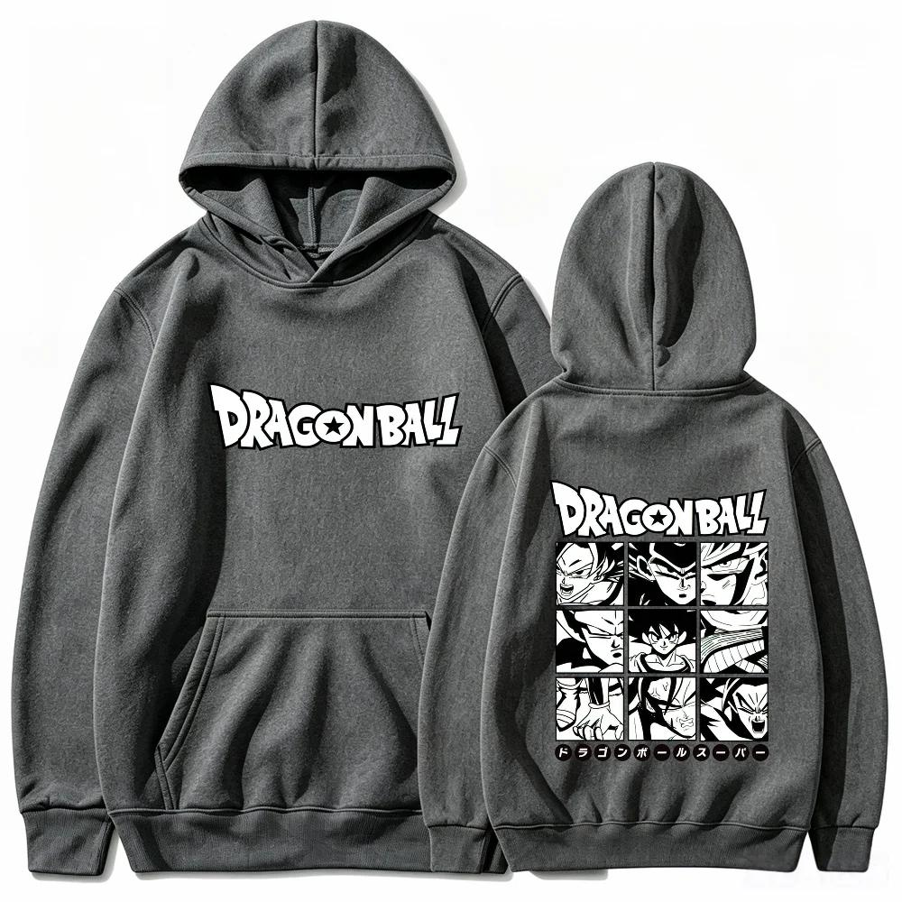 Dragon Ball Hoodie Unisex Manga Panel Character Collage Front Back Print Anime Fan Pullover Hooded Sweatshirt