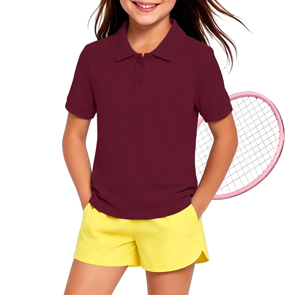 Kids Quick Dry Shirt with Collar for School Class Uniform and Everyday Wear