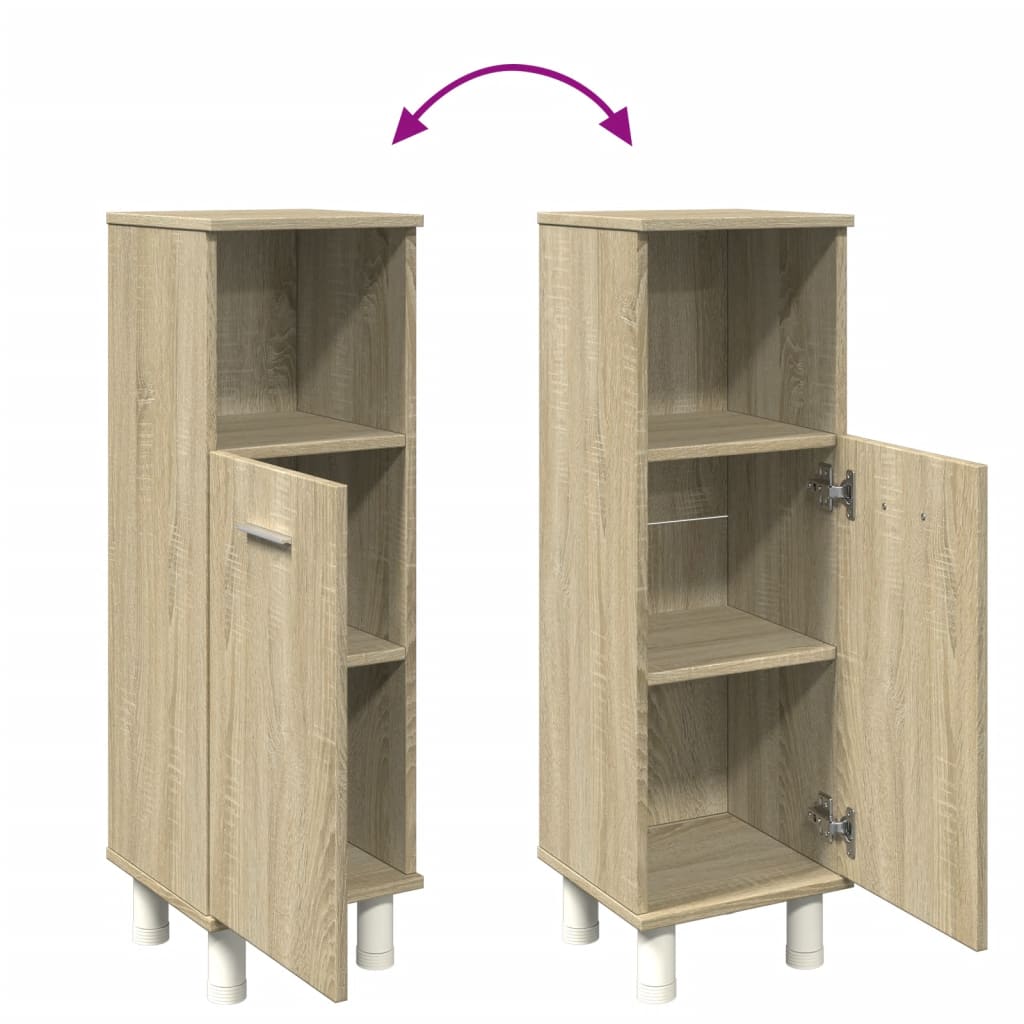 Bathroom Cabinet In Sonoma Oak 30.5 X 30 X 95 Cm Particleboard