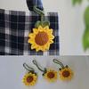 Crocheted Sunflower Pendant Handmade Flower Bag Backpack Charm Pendant Sunflower for Key Ring Handbag
