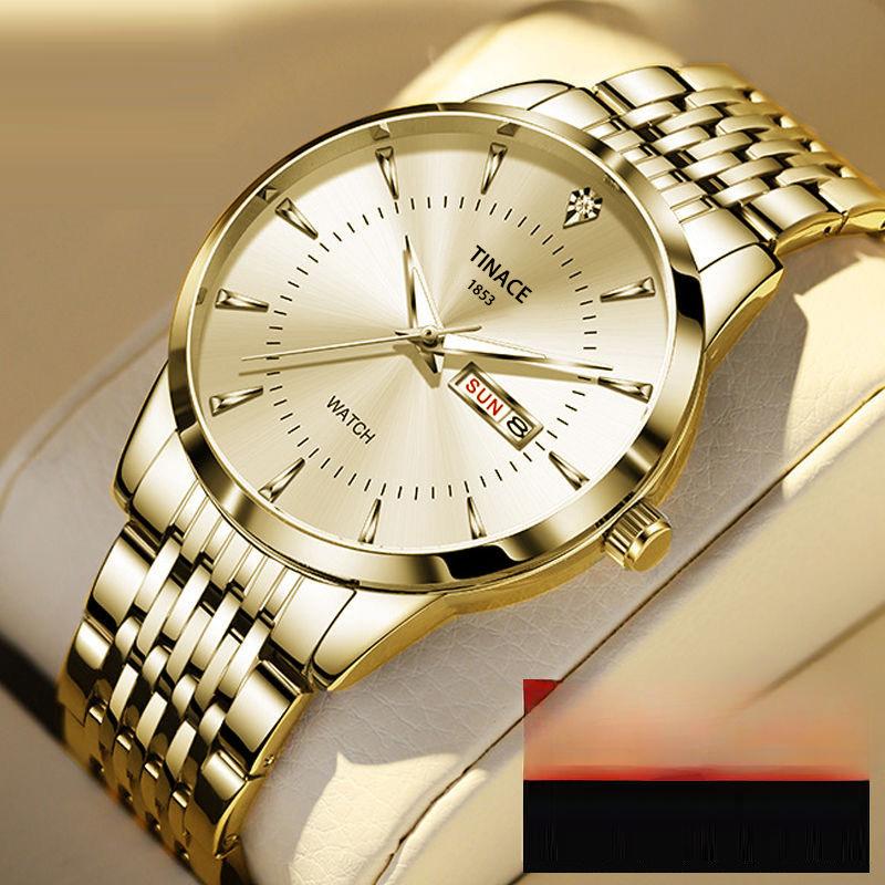 

Английский двойной календарь автоматические немеханические часы мужские светящиеся в темноте водонепроницаемые деловые повседневные часы one