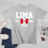 Flag Of Peru Est1821 Lima Unisex Tshirt Tees Tshirt Oneck T Shirts Unisex Boys Clothing 100 Cotton