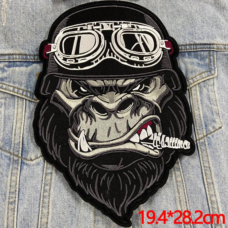 

Курящая обезьяна Патч большой мотоциклетный на спину вышивка пришивные патчи для одежды панк патчи на одежду джинсы аппликация