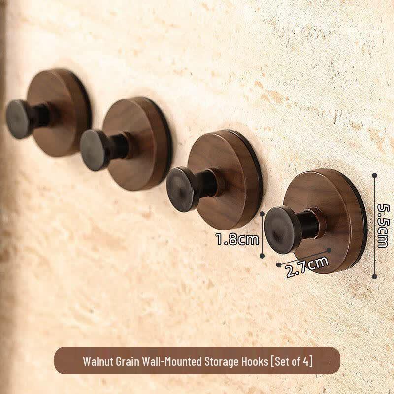 LIEI Wood Grain Suction Cup Double Hook