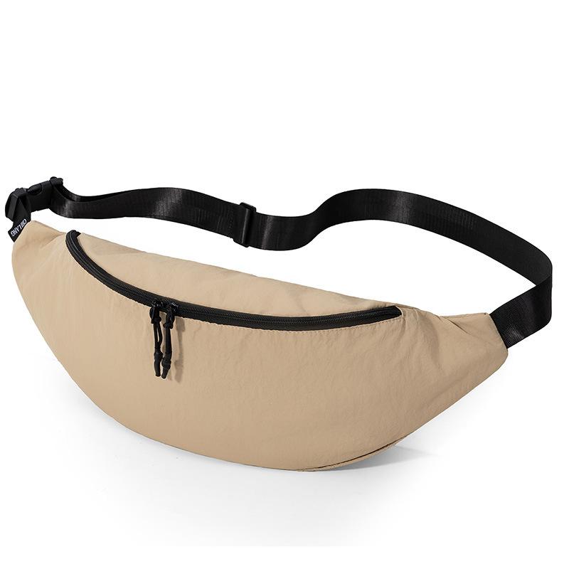 Solid Color Women Chest Bag Lightweight Hobo Bag Men Nylon Large Capacity Shoulder Bag