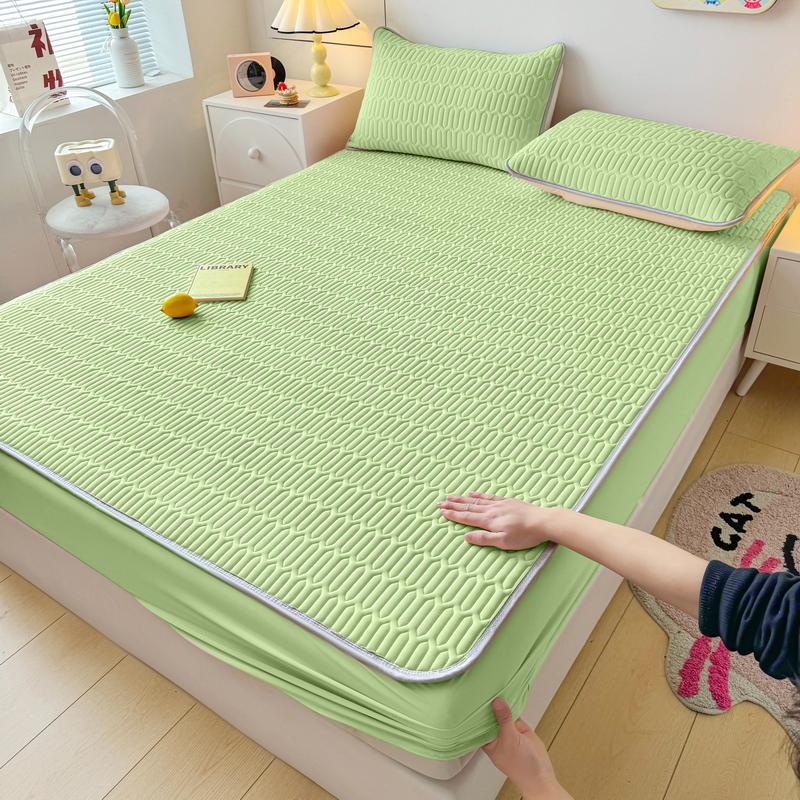 

Охлаждающий чехол для матраса и наволочки из натурального латекса, толстый коврик для кровати на лето, мягкий дышащий ледяной шелк, охлаждающие коврики для декора кровати 1 Pillowcase