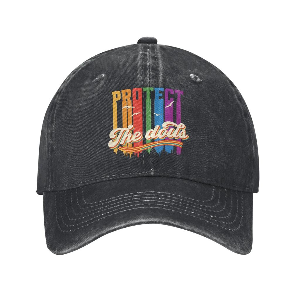aProtect Queer Kids Unisex Style Baseball Cap Distressed Denim Caps Hat Retro Outdoor Activities Adjustable Fit Headwear
