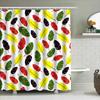 Vibrant Feather Print Shower Curtain Raindrop Pattern For Bathroom Decorations Waterproof Fabric Red Green Yellow Black White Si