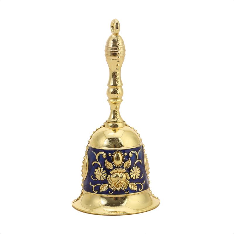 Retro Hand Cranked Bell European Style Exquisite Luxury Hand Bell Craft Decor Christmas Bell Church Bar Hotel Decoration