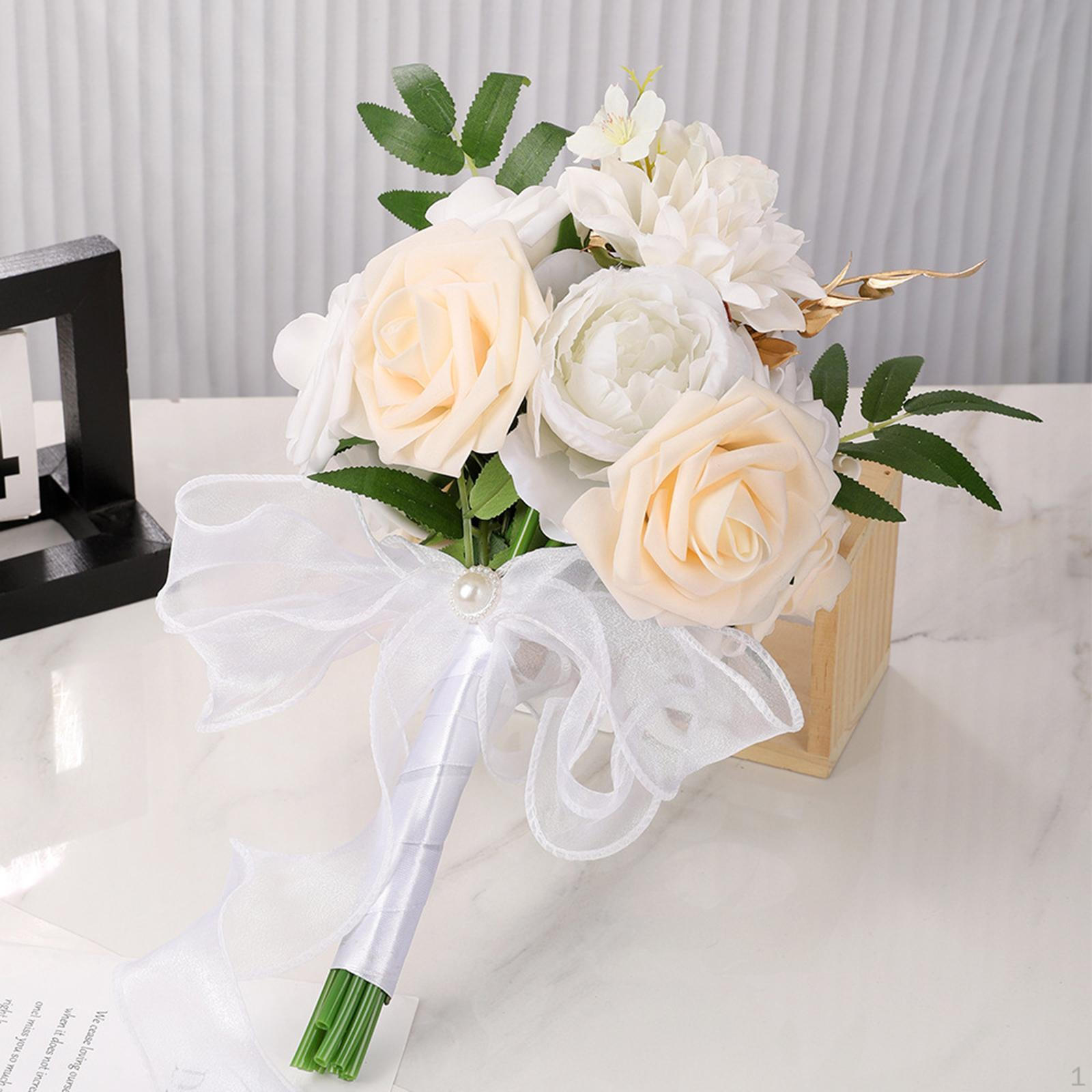 

11,4-дюймовый шелковый букет невесты из роз, свадебный цветок невесты