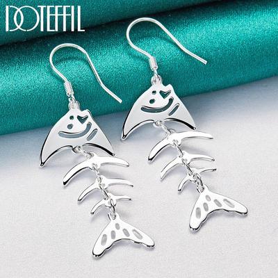 Fischgräten Ohrringe Silber Modeschmuck
