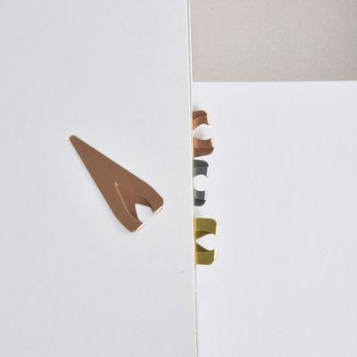 10 Pcs Metal Material Water Drop Shape 3 Colores Bookmark 2.5x1.0cm