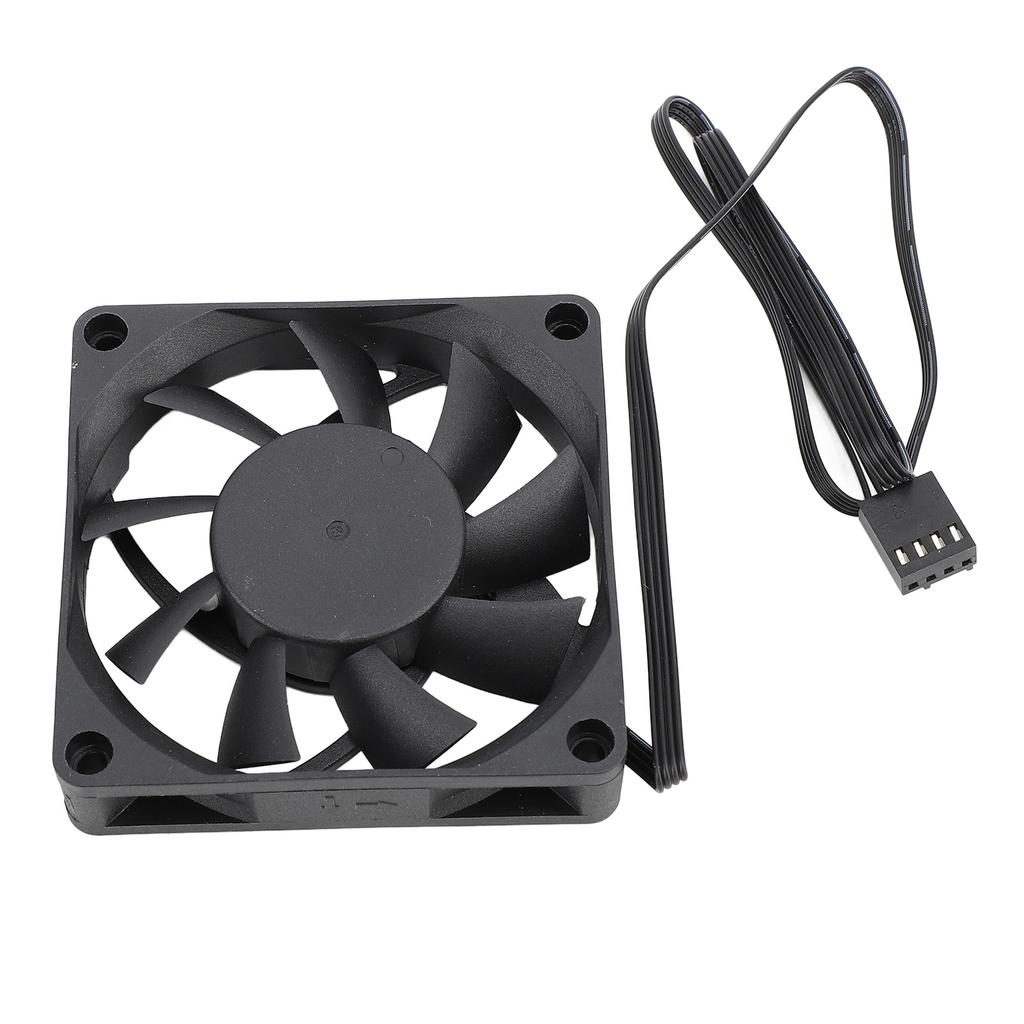 70mm PWM Fan Dual Ball Bearing Cooling Fan 4 Pin PWM Intelligent Temperature Control PC Case Fan Speed Up to 2500RPM 7
