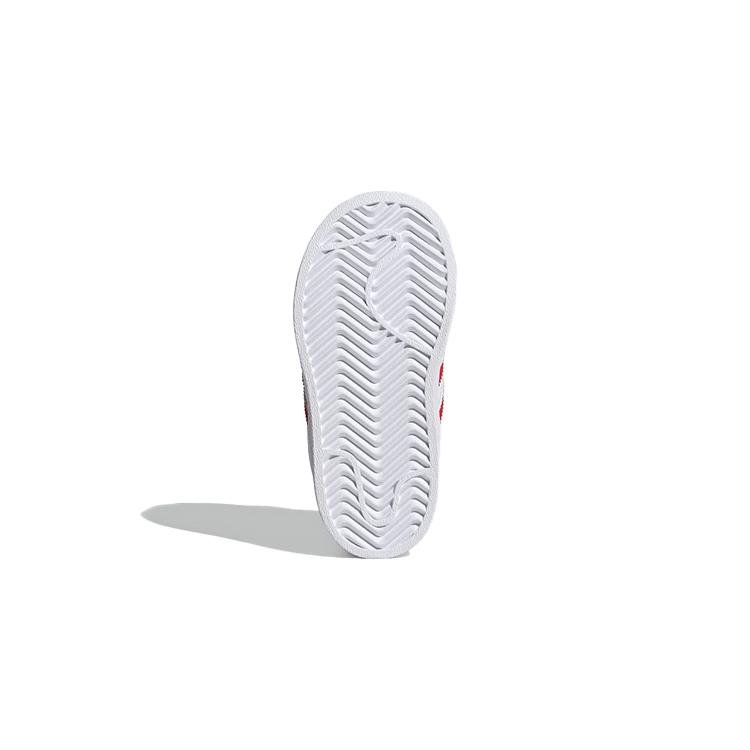 Adidas Originals SUPERSTAR Comfortable Breathable Low top Skateboard Shoes White Red Infant And Toddler FZ0644
