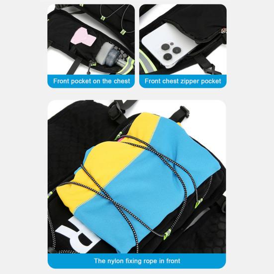 Hydration Backpack Multi-Pocket Water Backpack with Hydration Bladder Reflective Strip Hydration Pack for Hiking Running Cycling