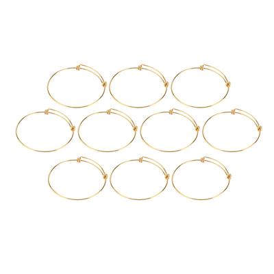 10pcs Expandable Bangles DIY Blank Golden Stainless Steel Adjustable Bracelet for Men Women Jewelry