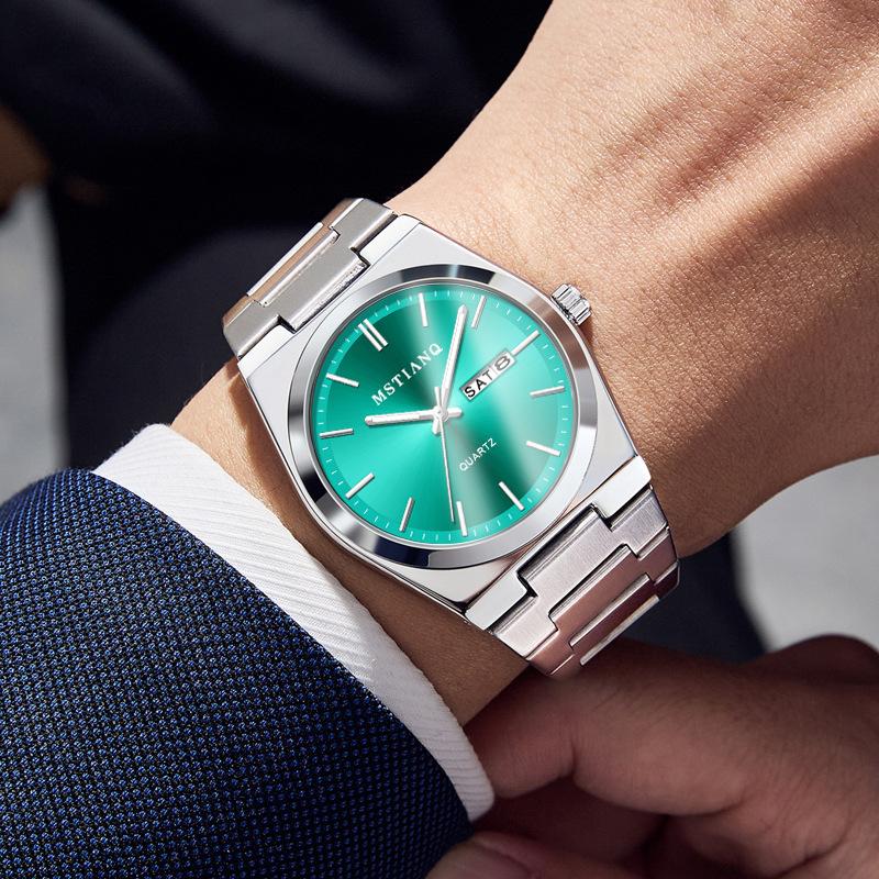 Fashion Premium Buckle Men'S Business Casual Double Calendar Boys Luminous Quartz Watch Men