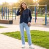 Damen Casual Strick-Kapuzenpullover mit, Asymmetrischer Lockere Passform, Taschenloses Sweatshirt