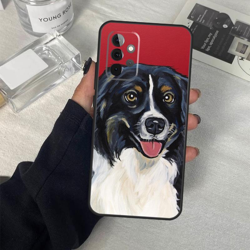 Cartoon Border Collie Case For Samsung Galaxy A55 A35 A15 A52 A32 A12 A16 A26 A36 A56 A53 A33 A13 A14 A34 A54 A17