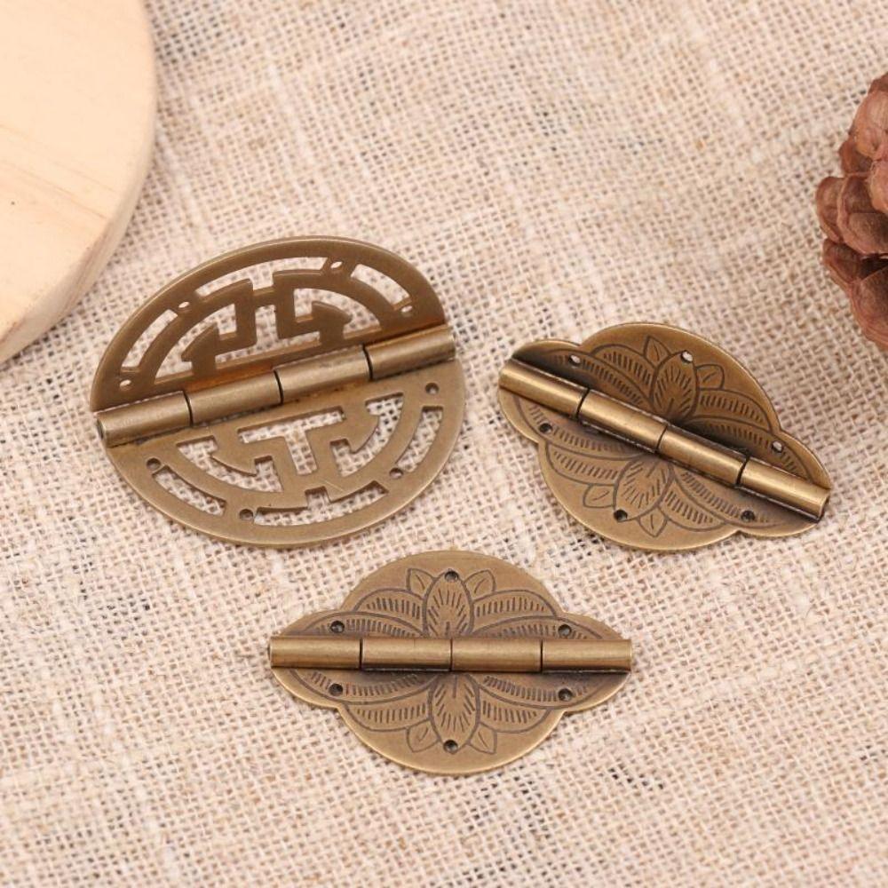 Floral Pattern Brass Hinge Openwork Cabinet Hinge Vintage Hardware Jewelry Box