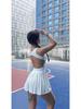 Regina Women's Nude Sports Dress: Anti-Exposure Tennis Skirt with Breathable Fabric and Chest Pad for Outdoor Running and Fitness.