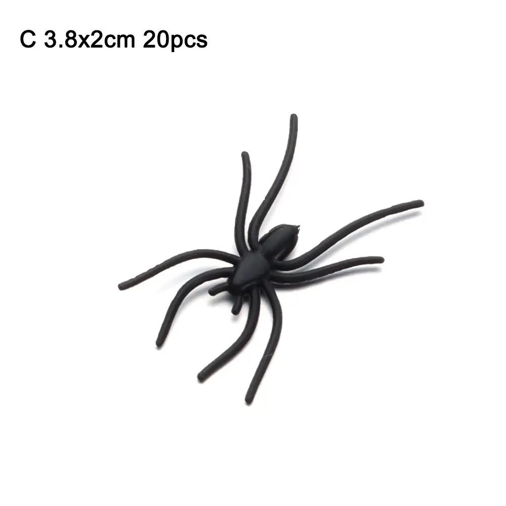 

1/5/20Pcs/Pack Black Spider Web Novelty Toy Halloween Decorative Spiders Haunted House Prop Prank Trick Toys Plastic Fake Spider