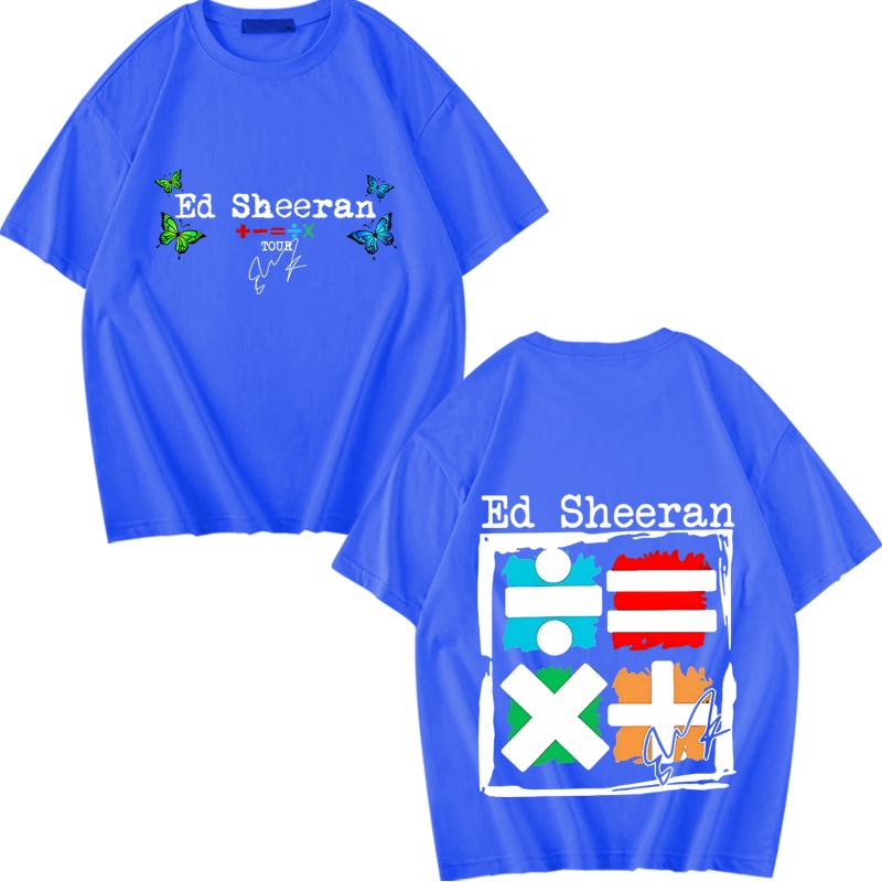 Ed Sheeran Mathematics Tour T-Shirt neu Herren Damen lustig Oversize 100% Baumwolle Mode Kurzarm Sommer Druck Unisex Tops