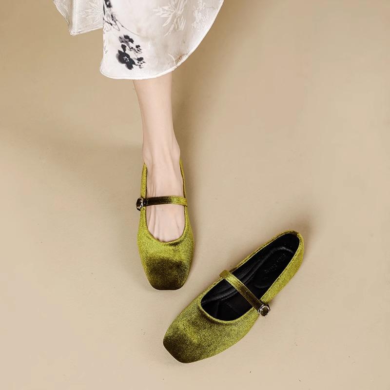 Fashion Flat Shoes for Women's Spring Autumn 2025 Suede Mary Jane Women's Shoes New Retro Solid Color Plus Size 42 43 44 loafers women