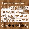 Weather-Themed 8-Piece DIY Painting Stencil Set: Washable & Reusable