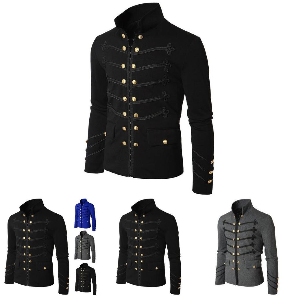 Vintage Herren Doppelreiher Steampunk Jacke für Mittelalterliche Cosplay-Veranstaltungen