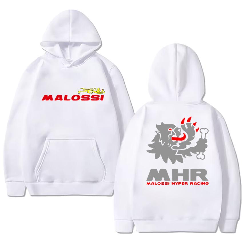 2025 Neuheit im Malossi-Design: Doppelseitig bedruckte Hoodies für Damen und Herren im Harajuku-Vintage-Stil, Unisex-Fleece-Langarmpullover