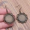 Drop & Dangle Earring Round Ear Hook Glass Cabochon Base Setting Tray Minimalist Jewelry ComponentsEarring Size 18x19mm QE025