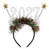 Celebration Hair Accessory for 2027 New Year, Glitter Headband with Bright Trim for Party Wear and Photo Booth Use