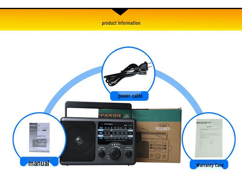 Panda T-16 Full Band Portable Radio for Elders - Ideal Father's Day Gift