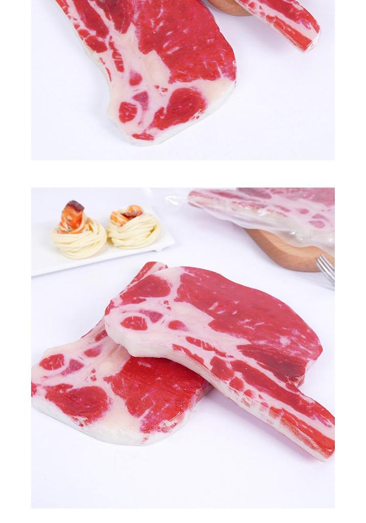 17cm Realistic Bone-in Tomahawk Steak Display Model for Western Restaurants, Vacuum Packed