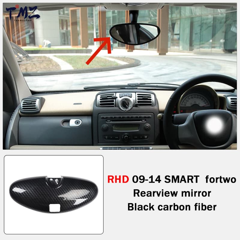 Right Hand Drive Vehicle Accessories with Carbon Fiber Pattern Black Navigation Panel Decorative for Benz SMARTfor Two Sticker