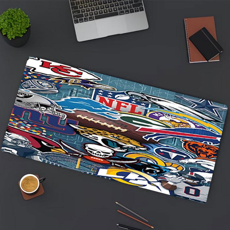Podložka pod myš s potiskem NFL, pro podložku pod klávesnici, podložka pro notebook PC pro kancelářské domácí použití, dekorace stolu, perfektní narozeninový dárek pro hráče