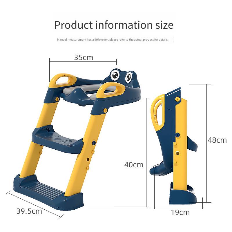 Kids Step Stool Toilet Training Step Ladder Foldable Potty Seat Adjustable Toddler Toilet Step Stool with Anti-Slip Base
