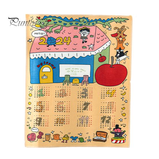 

Гобелен-календарь на 2024 год, подвесной тканевый мультяшный узор, насыщенный цвет, простая установка, декоративный настенный гобелен, фоновый календарь G