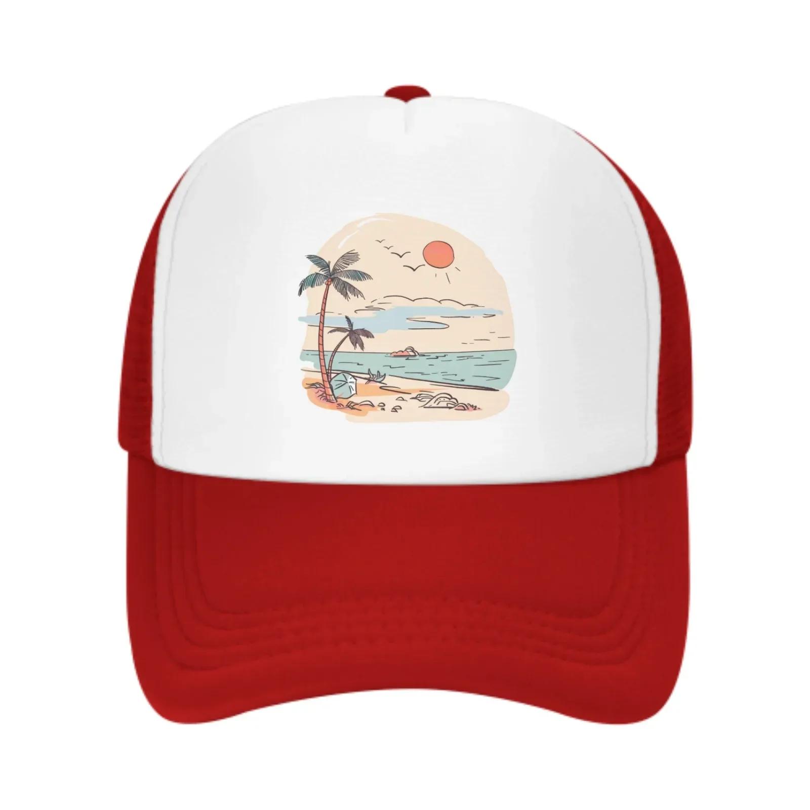 

Tropical Mesh Trucker Hats for Unisex Women Adjustable Casual Fashion Baseball Caps for Outdoor Activities One Size