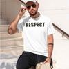 2026 New Model Unisexs Summer 100 Cotton Fashionable Casual Loose Plus Size Respect Letter Printed Sports Round Neck Short Sleeve